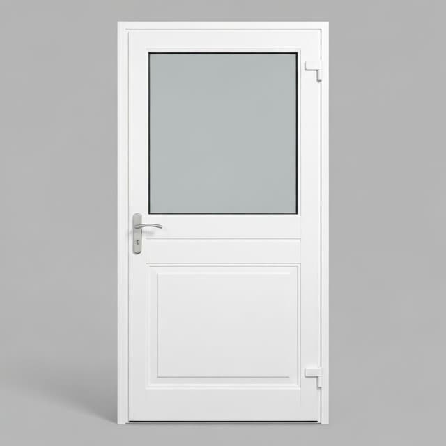 Kunststof loopdeur halfglas wit RAL 9016