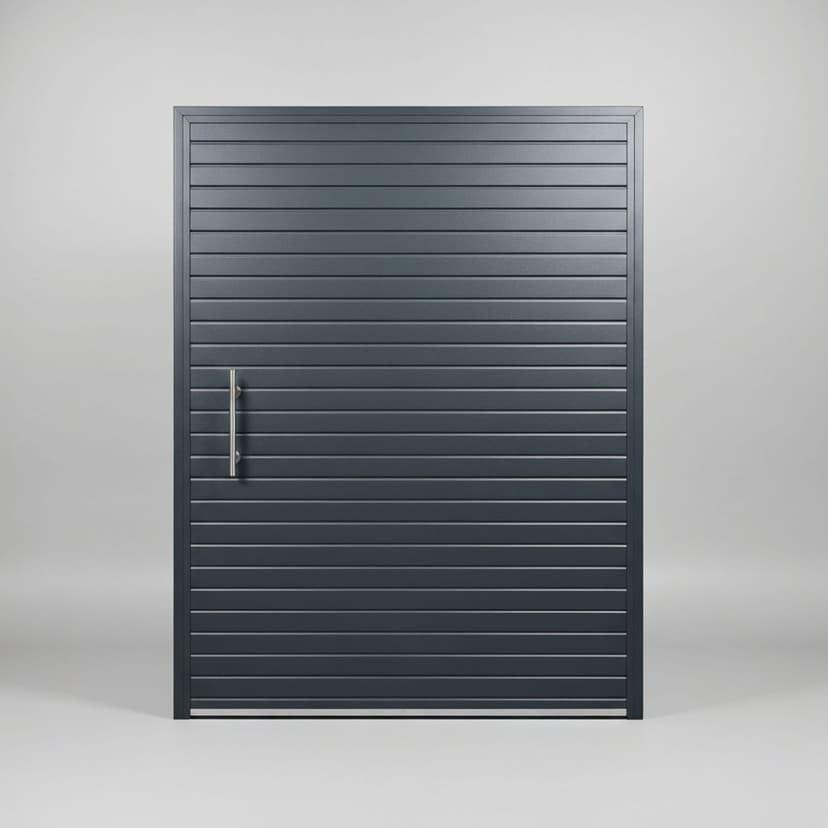 Openslaande garagedeur Single - aluminium enkele deur met microgroef profiel
