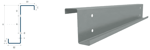 Z profiel technische tekening - Optistaal koudgewalst staal